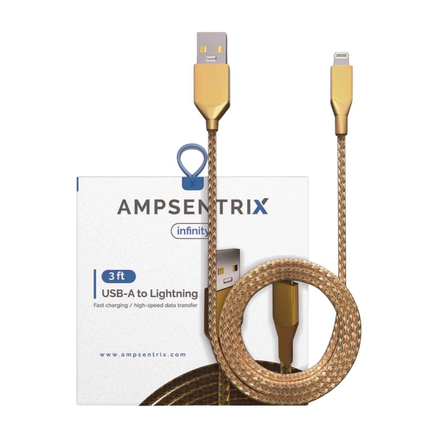 Ampsentrix Infinity Lightning Ladekabel USB-A auf Lightning 1 Meter
