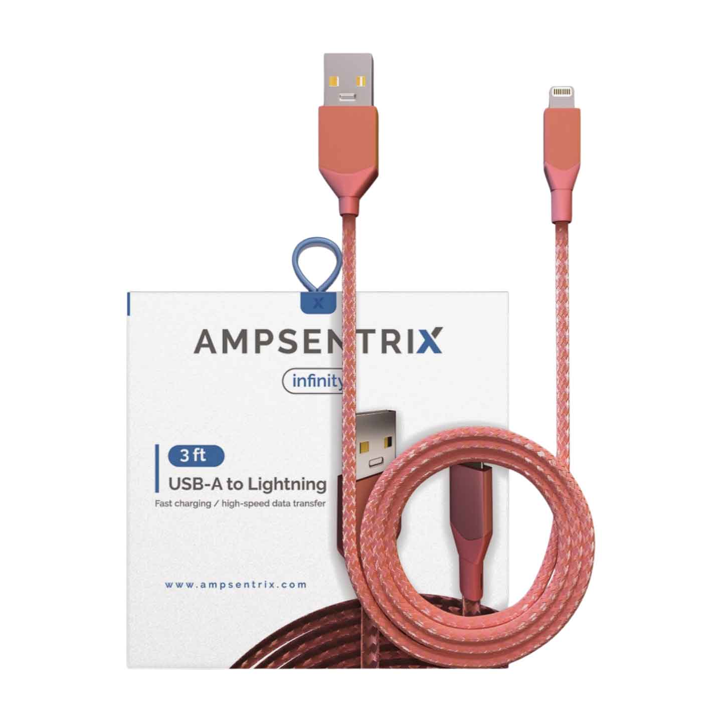 Ampsentrix Infinity Lightning Ladekabel USB-A auf Lightning 1 Meter